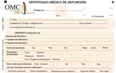 Aviso sobre la correcta cumplimentación del certificado de defunción