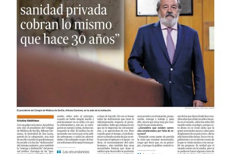 «Los médicos de la sanidad privada cobran lo mismo que hace 30 años»