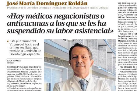 Entrevista en ABC al Dr. Domínguez Roldán, presidente de la Comisión de Deontología nacional