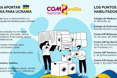 El Colegio de Médicos de Sevilla recoge material, alimentos y medicamentos para Ucrania