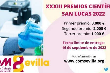 El Colegio de Médicos de Sevilla convoca la XXXIII edición de los Premios Científicos ‘San Lucas’ 