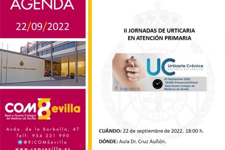 Las ‘II Jornadas de Urticaria en Atención Primaria’ tendrán lugar el 22 de septiembre