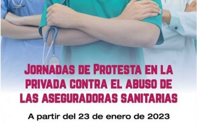CARTEL CALENDARIO JORNADAS DE PROTESTA EN LA PRIVADA CONTRA EL ABUSO DE LAS ASEGURADORAS SANITARIAS