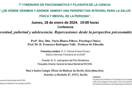 7º Itinerario de Psicosomática y Filosofía de la Ciencia: Juventud, pubertad y adolescencia. Repercusiones desde la perspectiva psicosomática