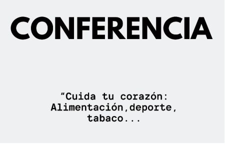 Conferencia «Cuida tu corazón. Alimentación, deporte, tabaco…» en el RICOMS