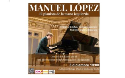 Concierto benéfico a cargo del pianista Manuel López, el 3 de diciembre en el RICOMS