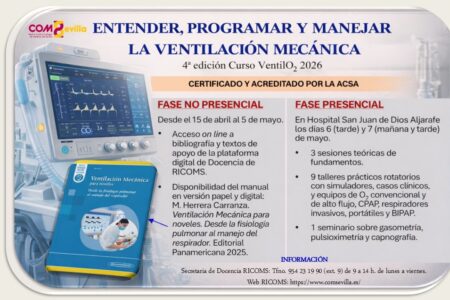4ª edición del Curso «Entender, Programar y Manejar la Ventilación Mecánica  (VentilO2) 2026»