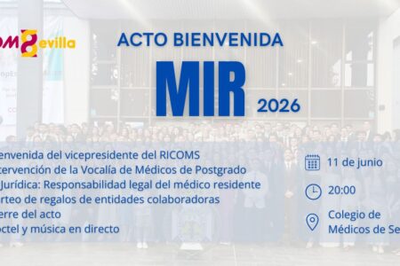 El Colegio de Médicos de Sevilla dará la bienvenida a los nuevos médicos internos residentes el próximo 11 de junio
