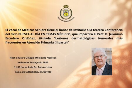 Nueva conferencia del Dr. Jerónimo Escudero en el Ciclo «Puesta al día en temas médicos» de la Vocalía de Médicos Séniors